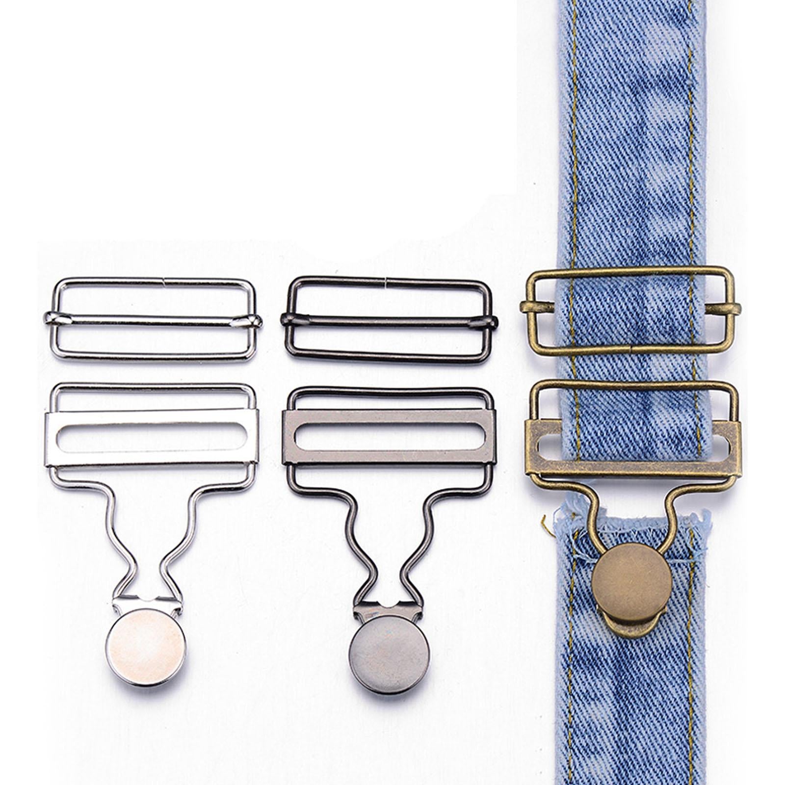 12x Metal Slider Fasteners Clip Brace Buckles Suspenders Buckles 3.8cm