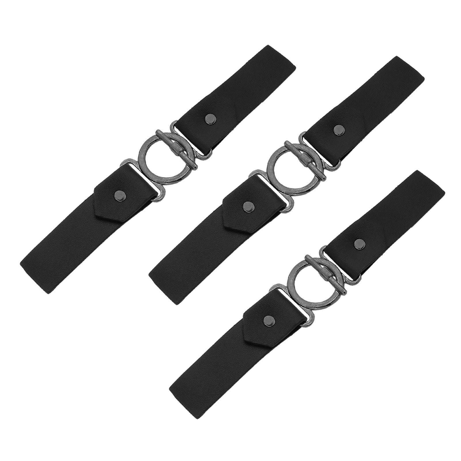 Sew-on Toggles Closures Metal Buckle 3 Sets for Bag Clothing Craft Black