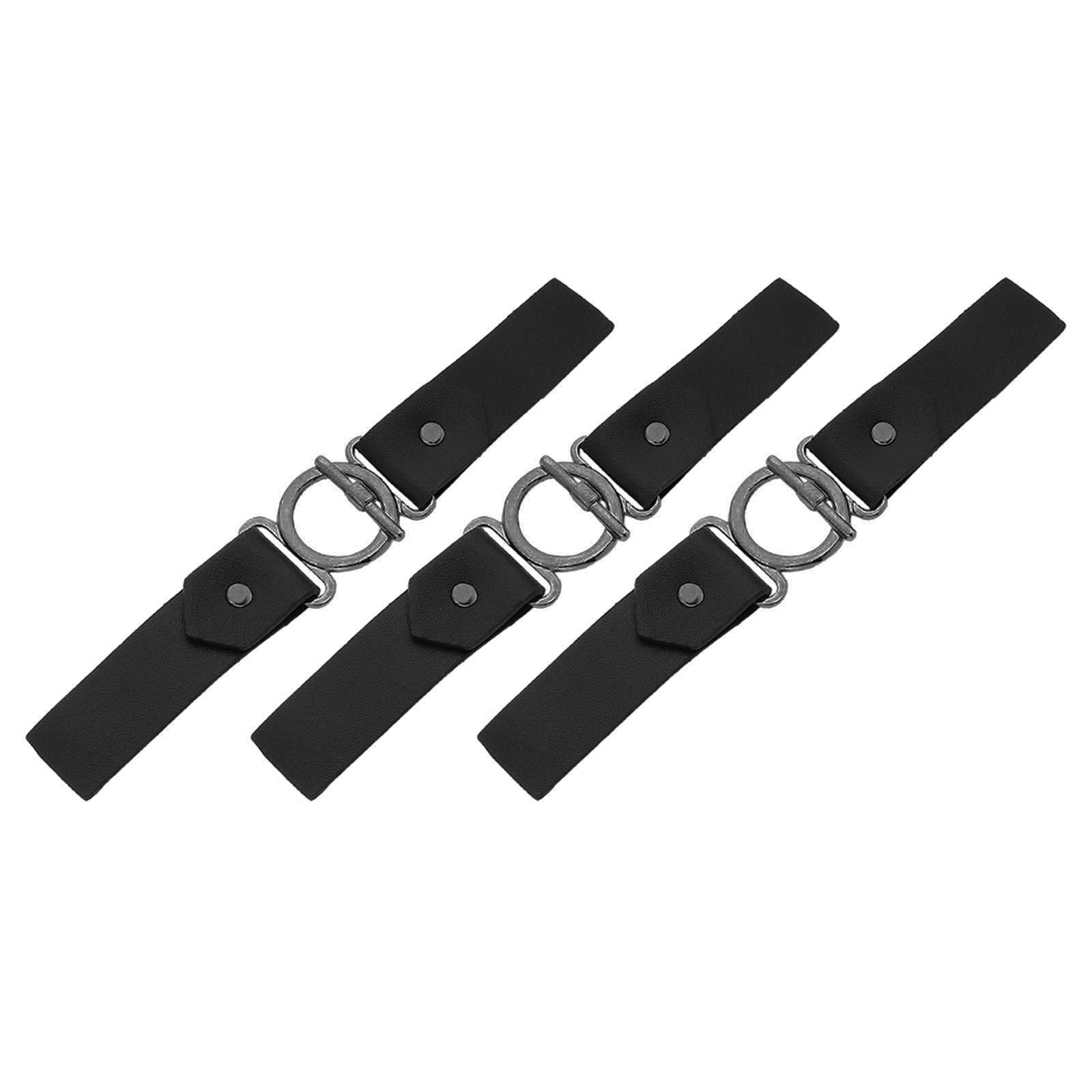 Sew-on Toggles Closures Metal Buckle 3 Sets for Bag Clothing Craft Black