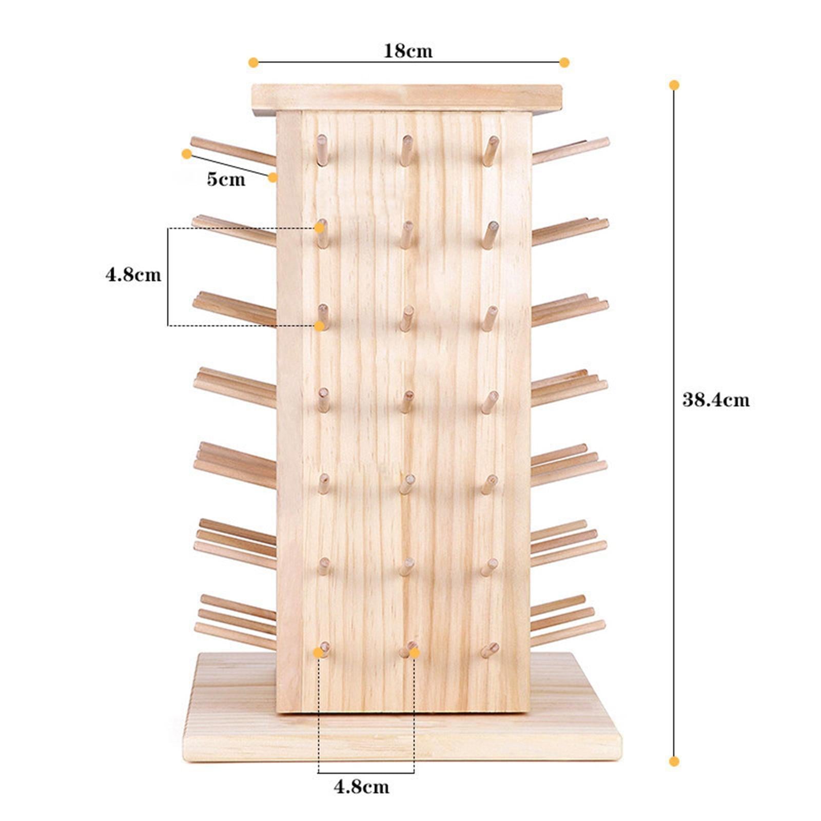 84 Spools 360 Fully Rotating Wooden Thread Rack Embroidery Thread Holder