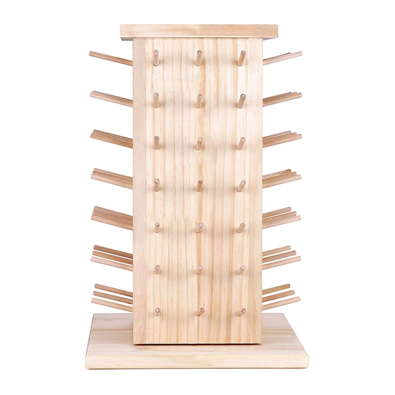 84 Spools 360 Fully Rotating Wooden Thread Rack Embroidery Thread Holder