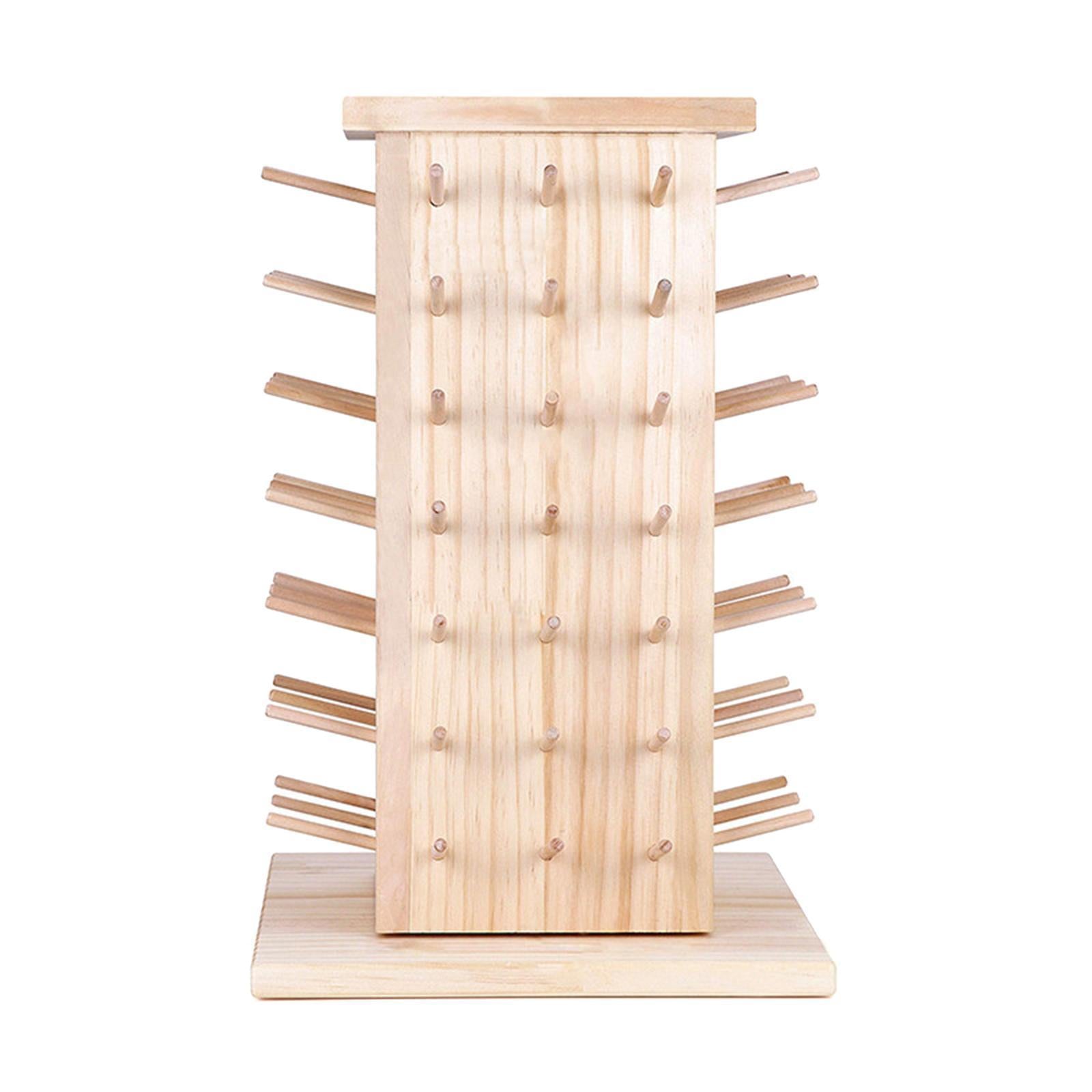 84 Spools 360 Fully Rotating Wooden Thread Rack Embroidery Thread Holder