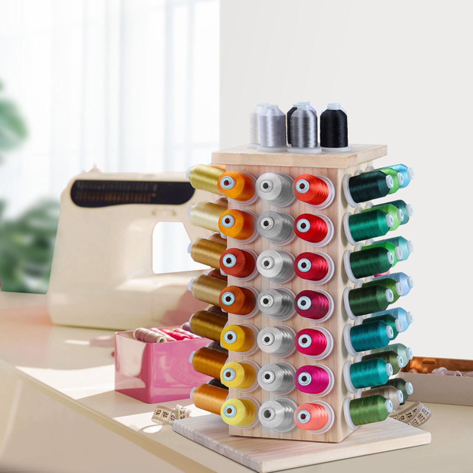 84 Spools 360 Fully Rotating Wooden Thread Rack Embroidery Thread Holder