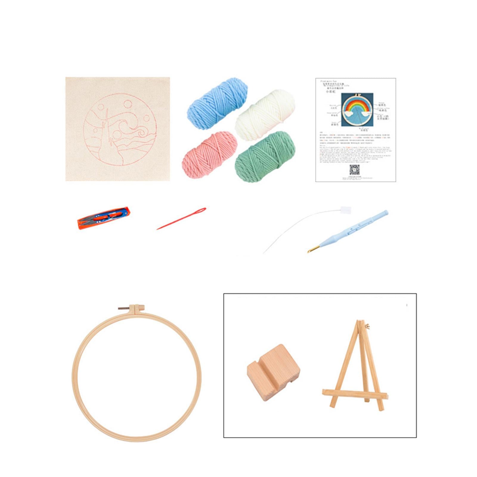 1 Set Punch Needle Embroidery Starter Kits DIY Needlecraft Vase