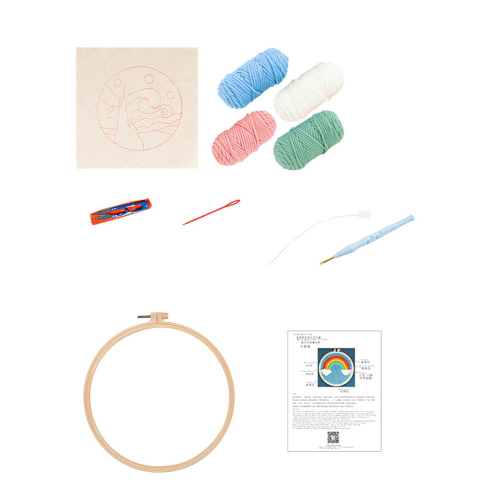 1 Set Punch Needle Embroidery Starter Kits DIY Needlecraft Vase