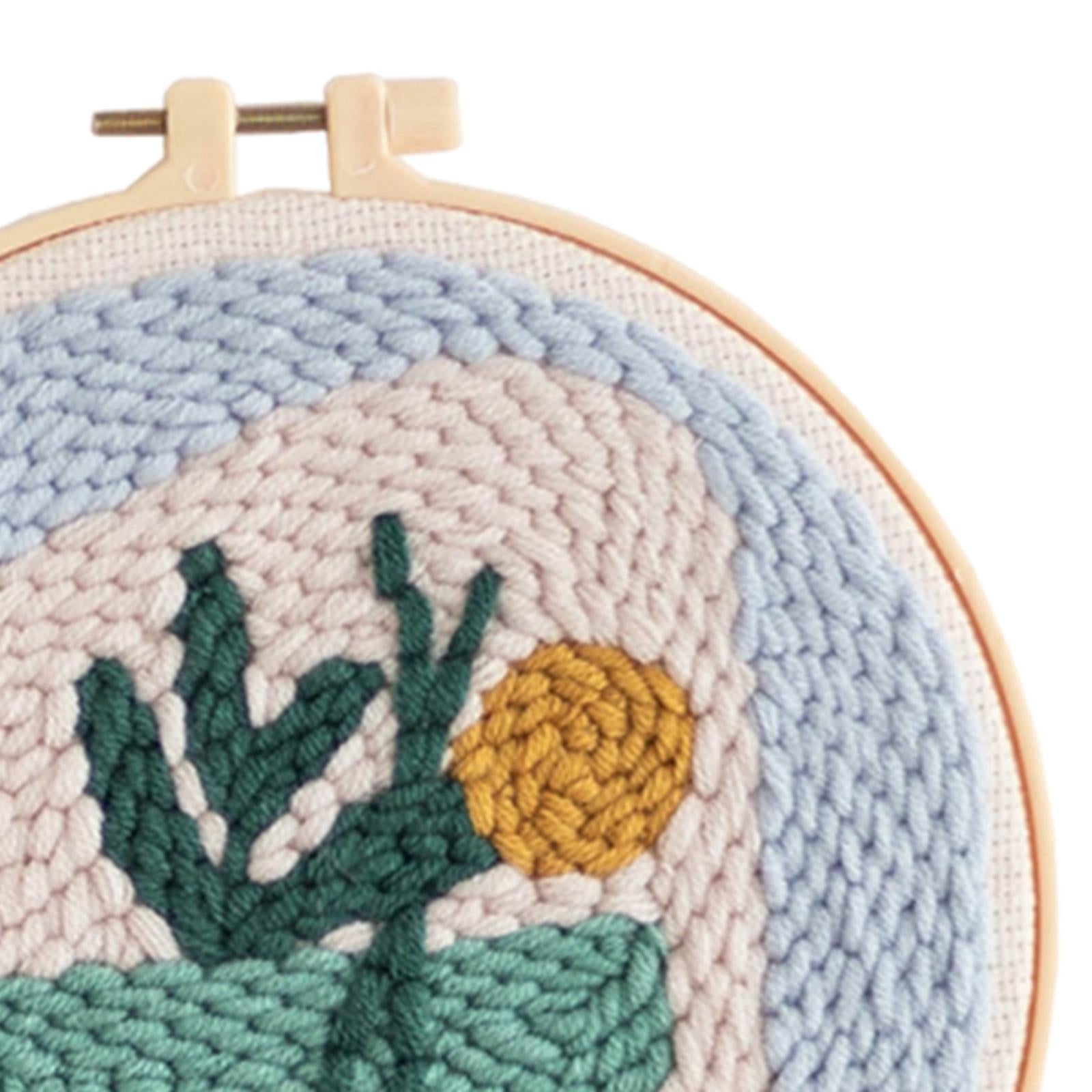 1 Set Punch Needle Embroidery Starter Kits DIY Needlecraft Cactus