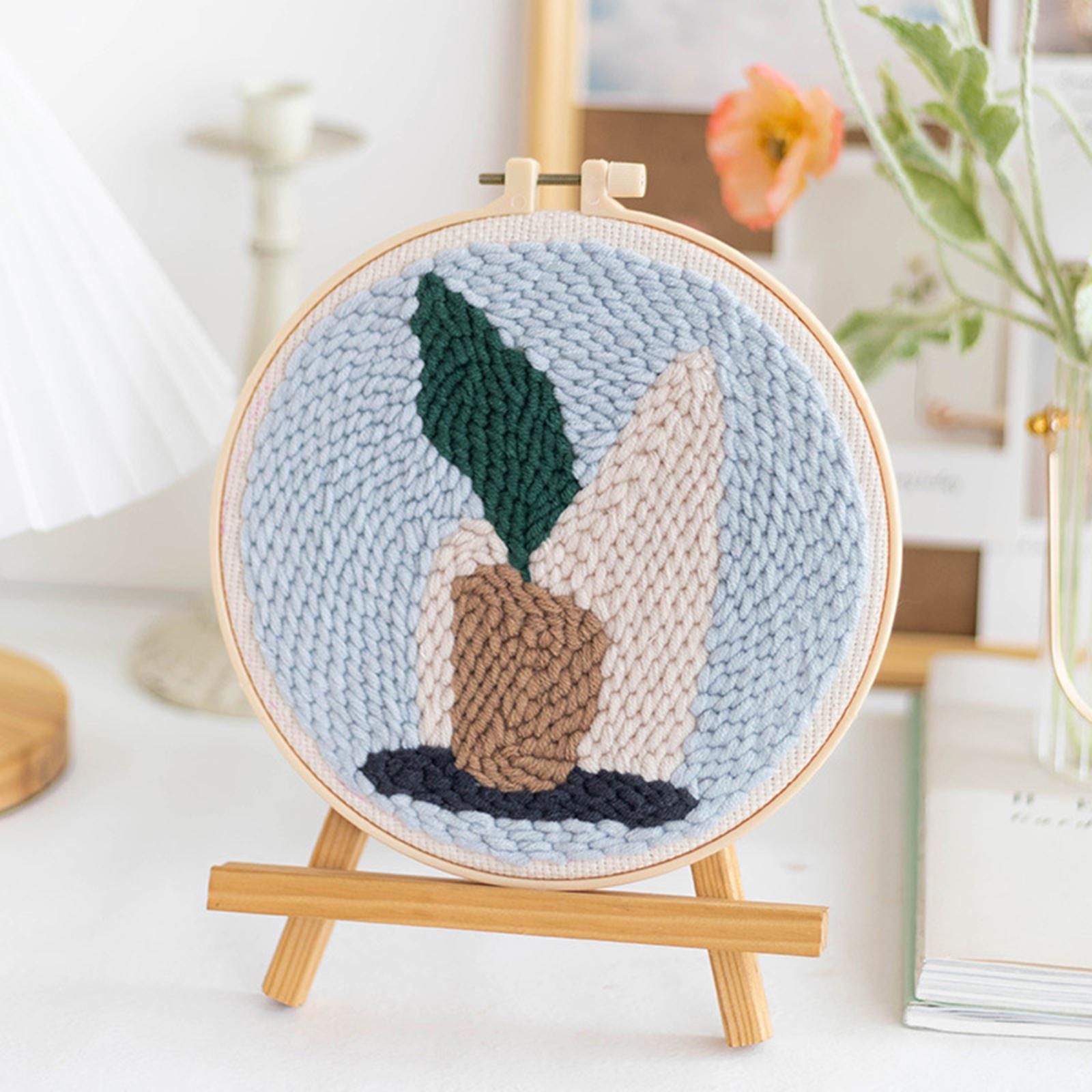 1 Set Punch Needle Embroidery Starter Kits DIY Needlecraft Planter