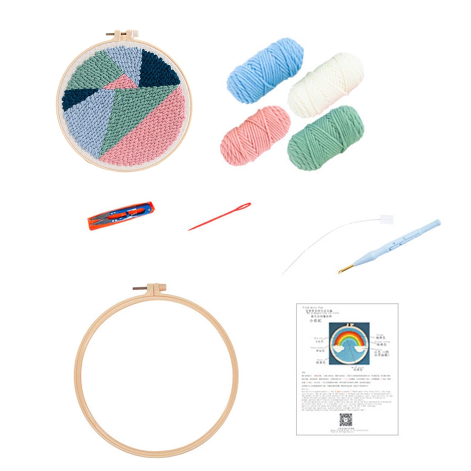 1 Set Punch Needle Embroidery Starter Kits DIY Needlecraft Geometric Pattern