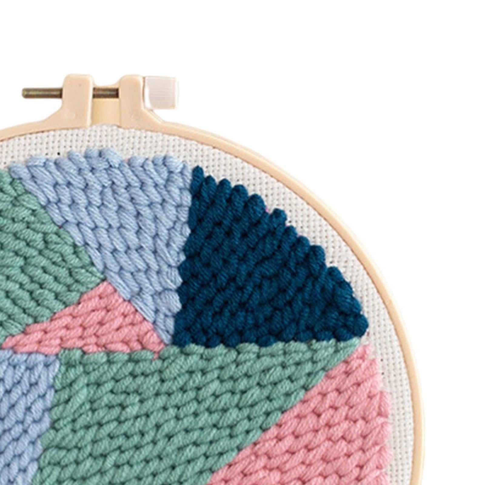 1 Set Punch Needle Embroidery Starter Kits DIY Needlecraft Geometric Pattern