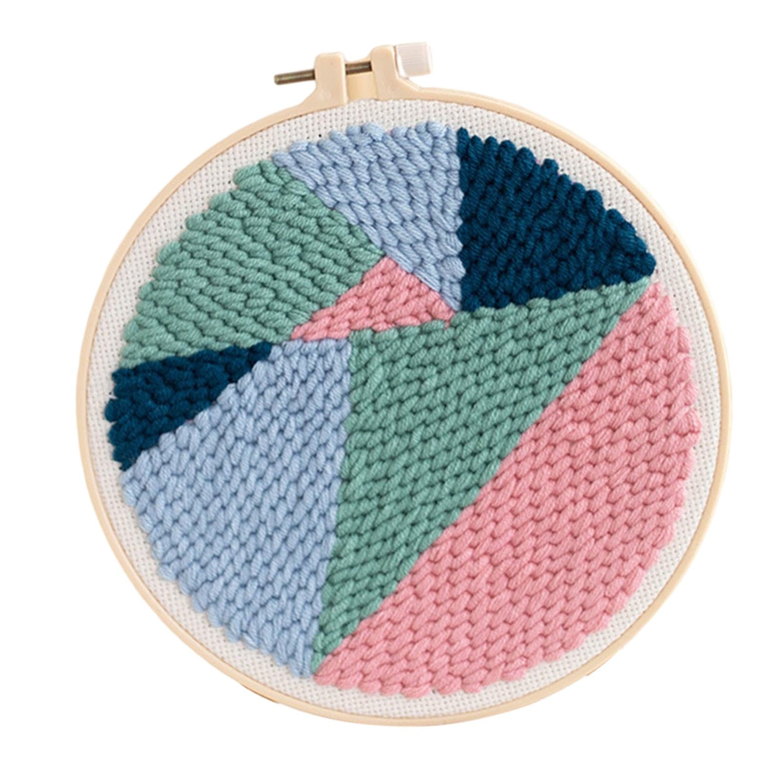 1 Set Punch Needle Embroidery Starter Kits DIY Needlecraft Geometric Pattern