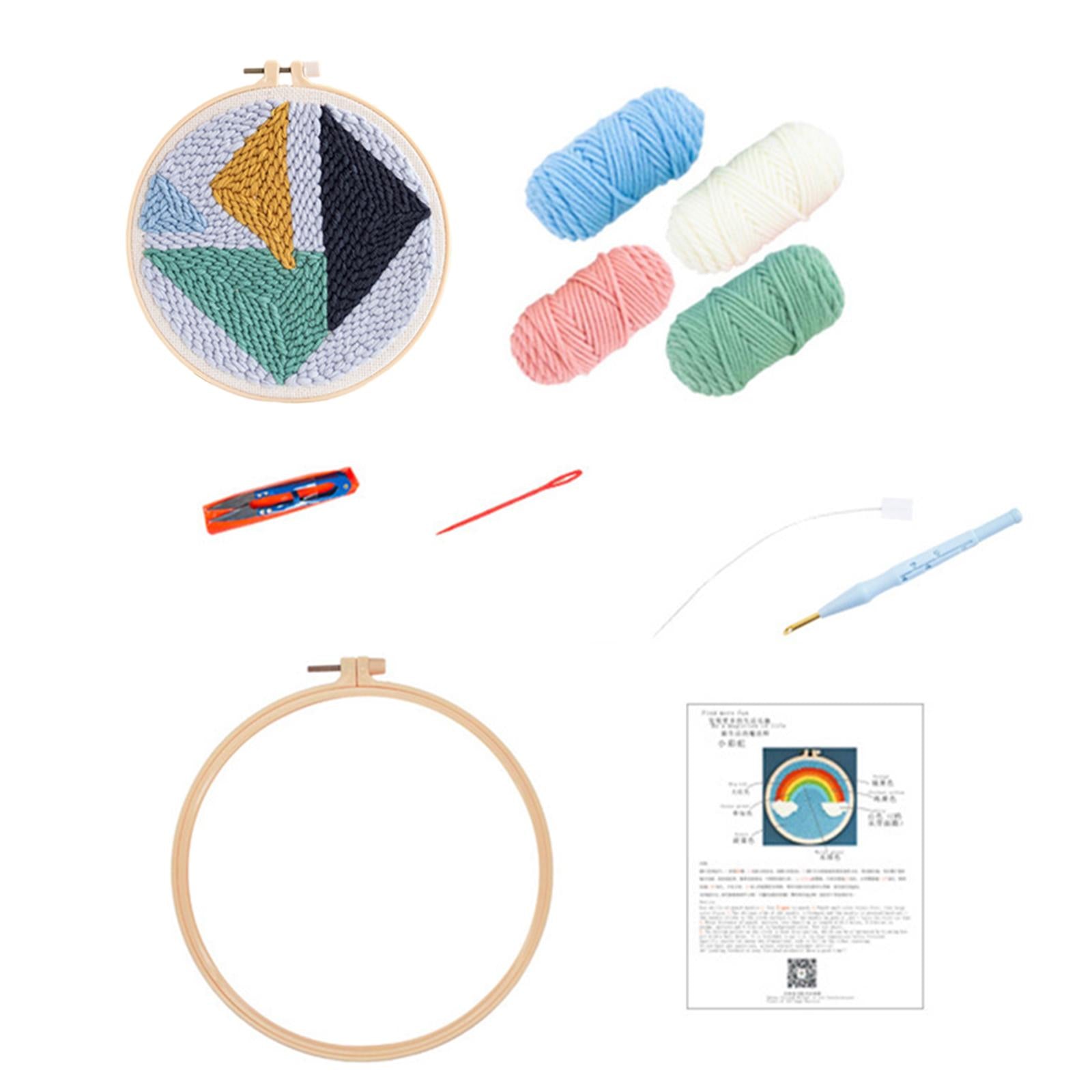 1 Set Punch Needle Embroidery Starter Kits DIY Needlecraft Triangle