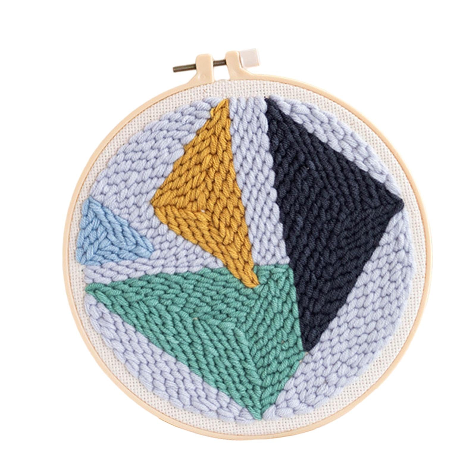 1 Set Punch Needle Embroidery Starter Kits DIY Needlecraft Triangle
