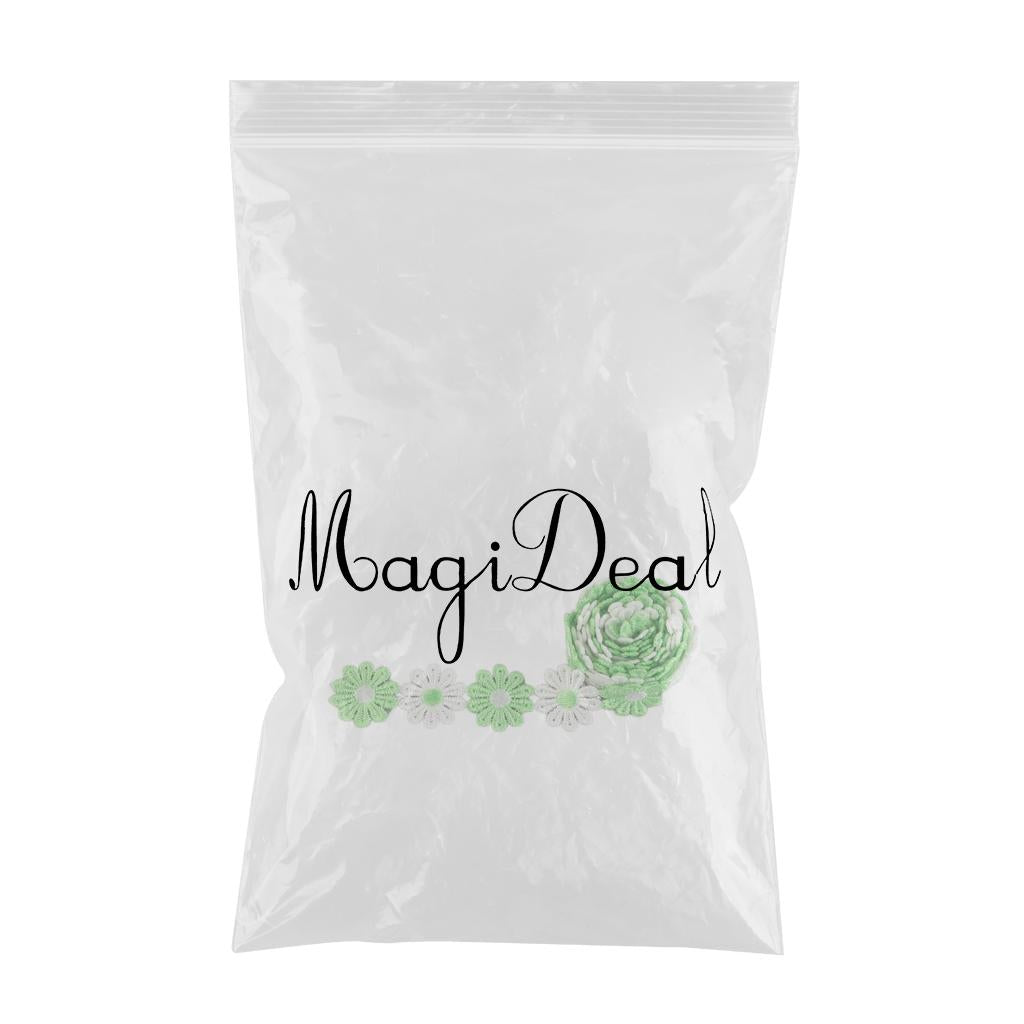 5Yards Daisy Flower Lace And Ribbon Trim Colorful for Sewing and Embellish White Green
