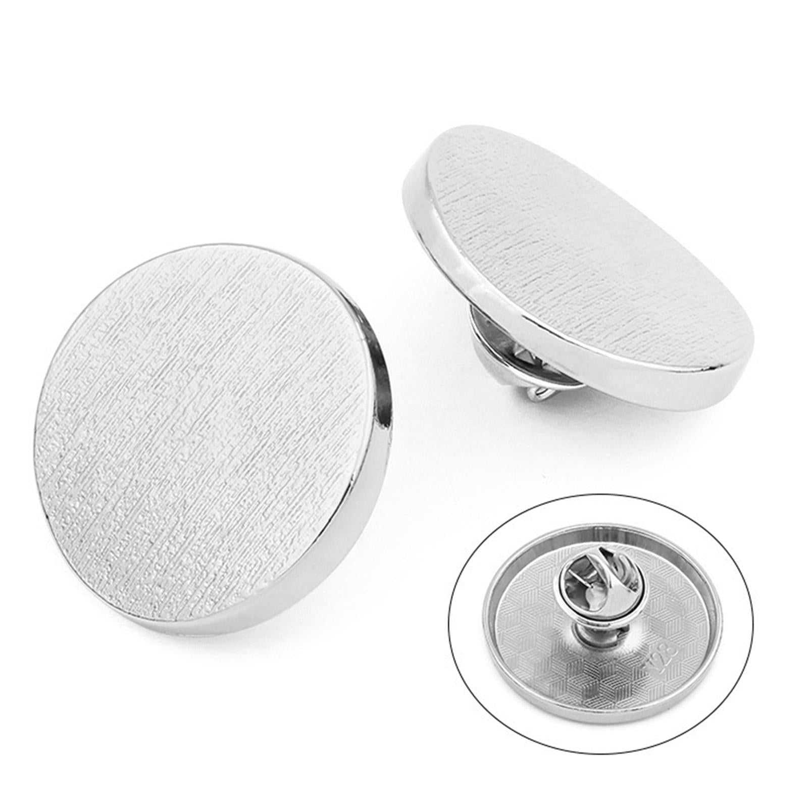 12x Button Pins for Jeans Adjustable No Sew Instant Pants Button Silver