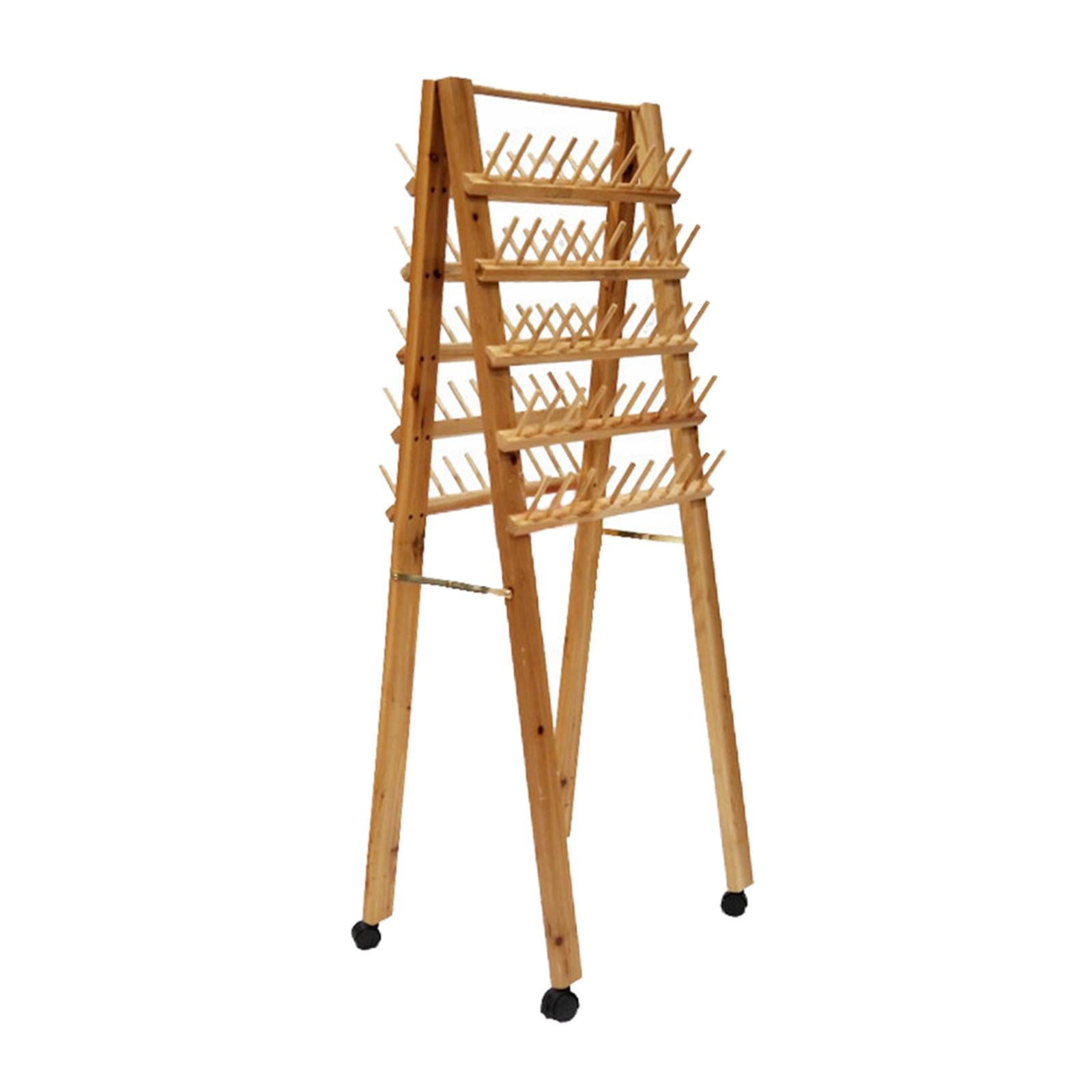 100 Spool Sewing Thread Rack Embroidery Cone Holder Wooden Wood color