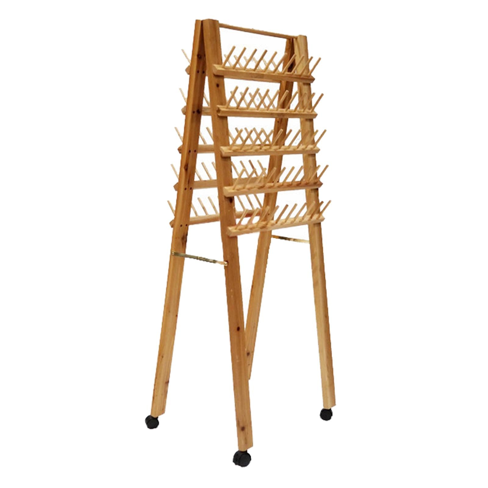 100 Spool Sewing Thread Rack Embroidery Cone Holder Wooden Wood color