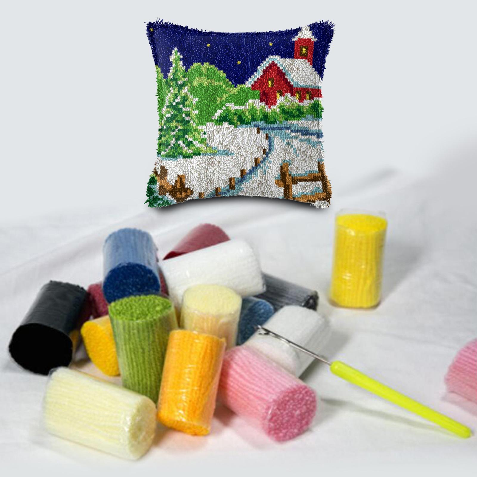 Latch Hook Embroidery Kits Cushion Needlework Blank Pillowcase Mesh Style 3