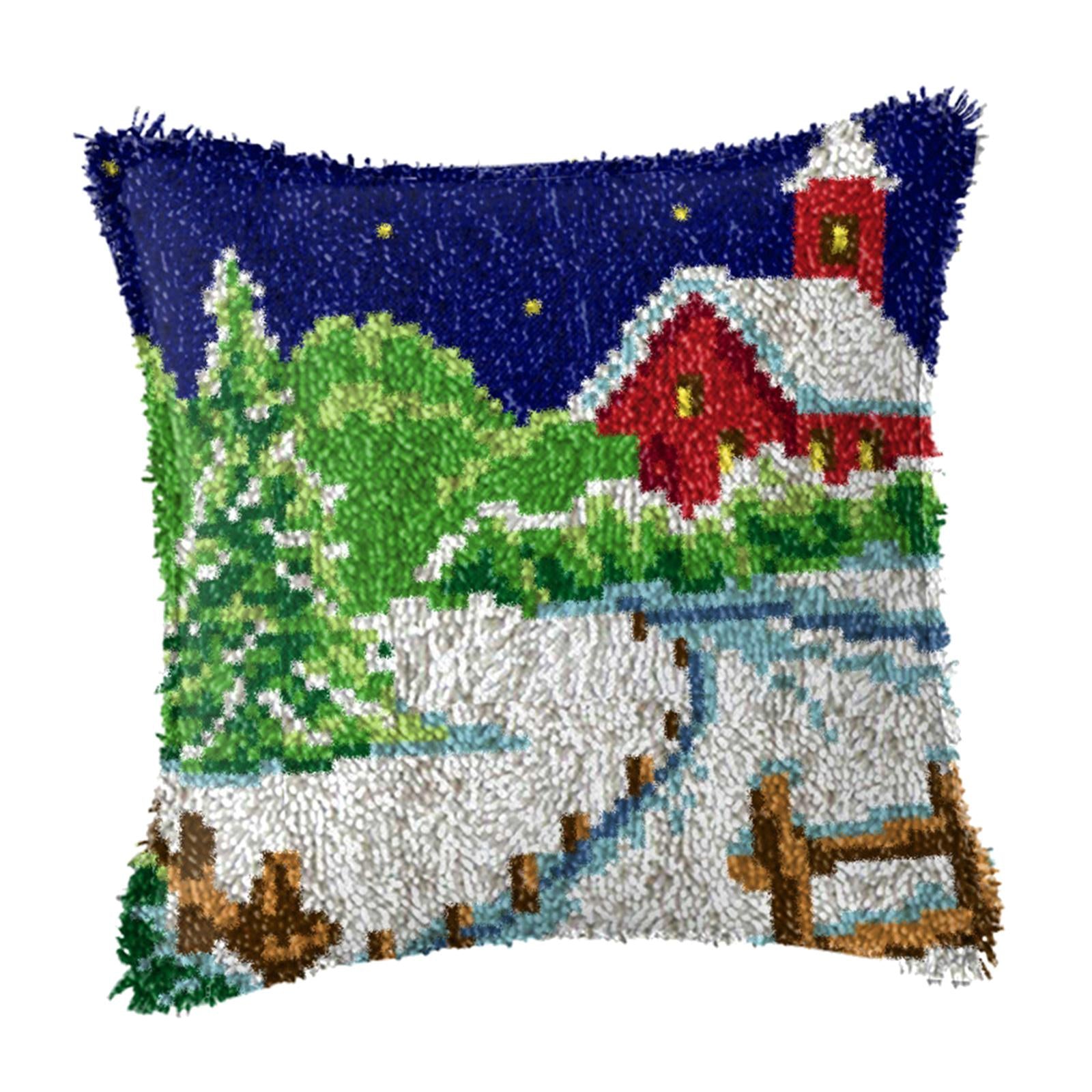 Latch Hook Embroidery Kits Cushion Needlework Blank Pillowcase Mesh Style 3