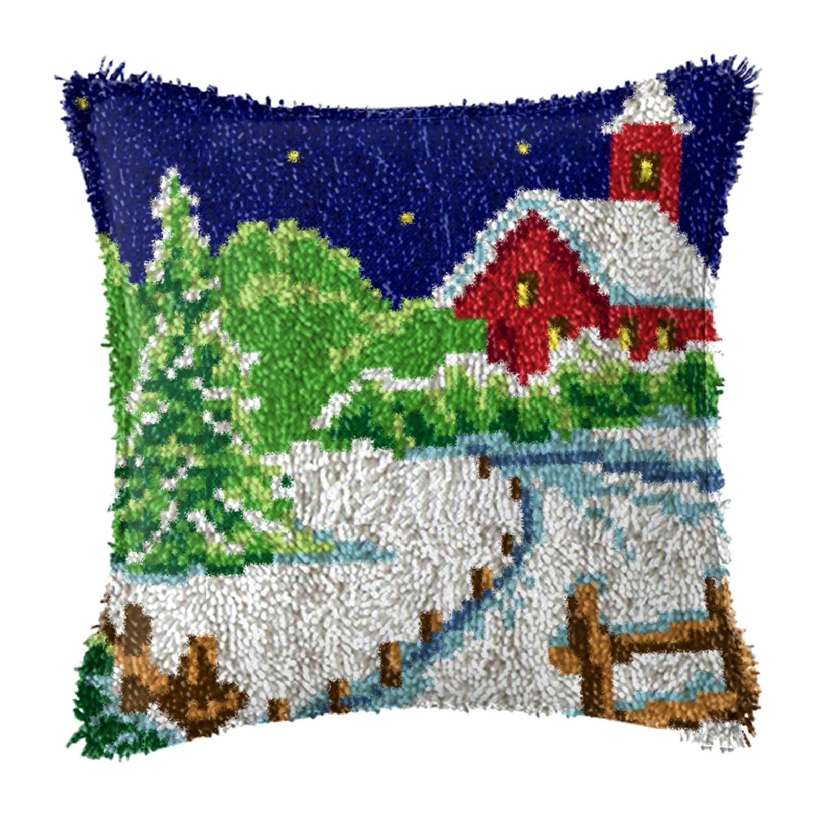 Latch Hook Embroidery Kits Cushion Needlework Blank Pillowcase Mesh Style 3