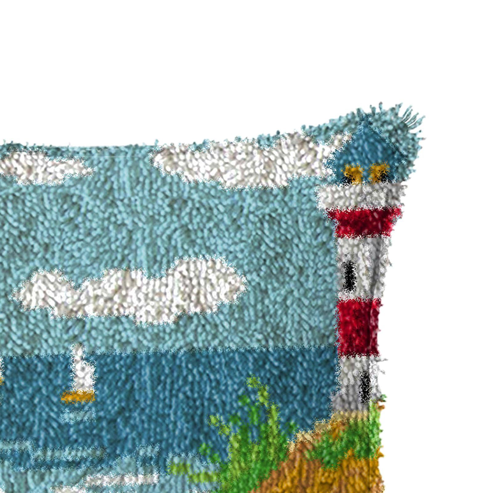 Latch Hook Embroidery Kits Cushion Needlework Blank Pillowcase Mesh Style 4