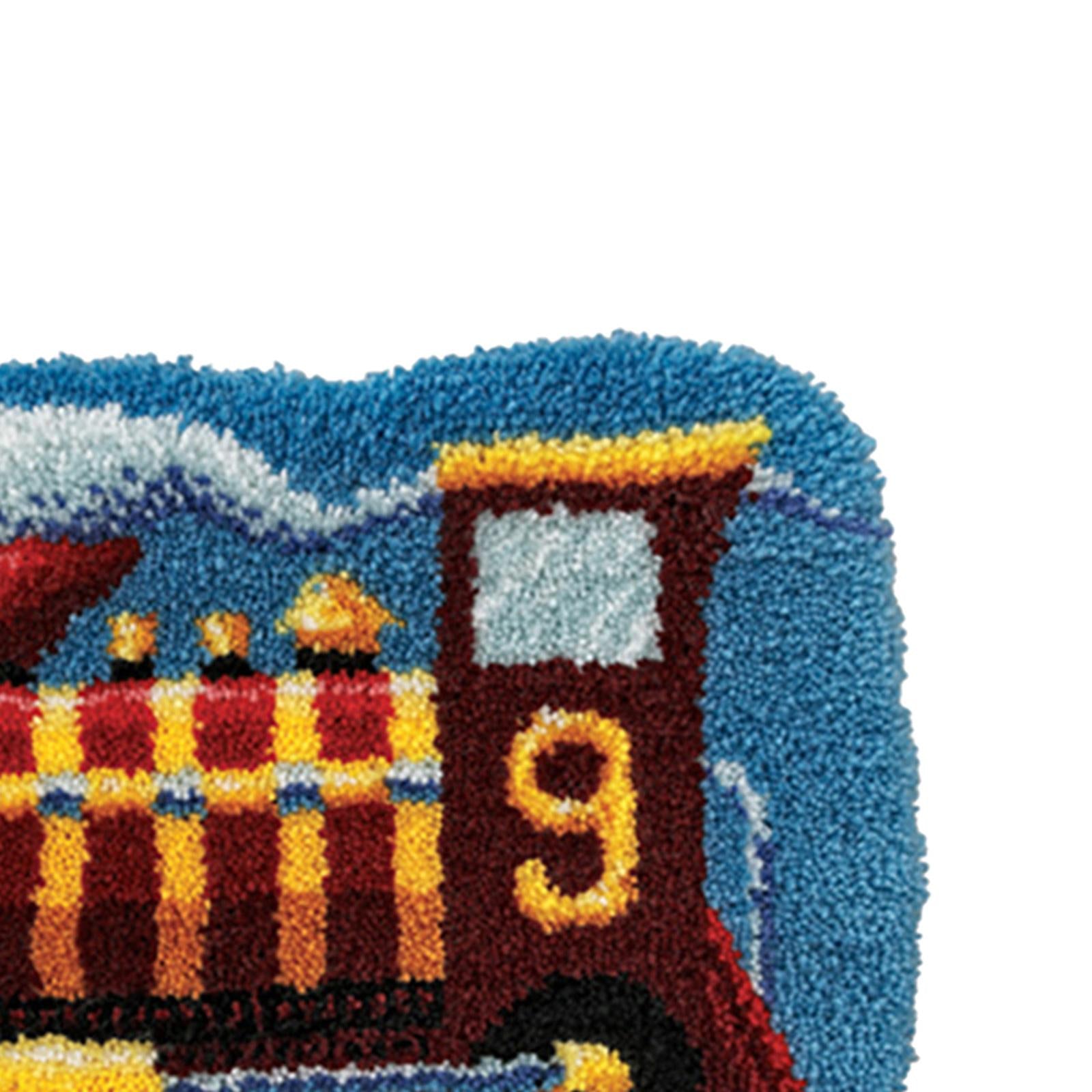 Latch Hook Embroidery Kits Cushion Blank Pillowcase DIY Craft Train