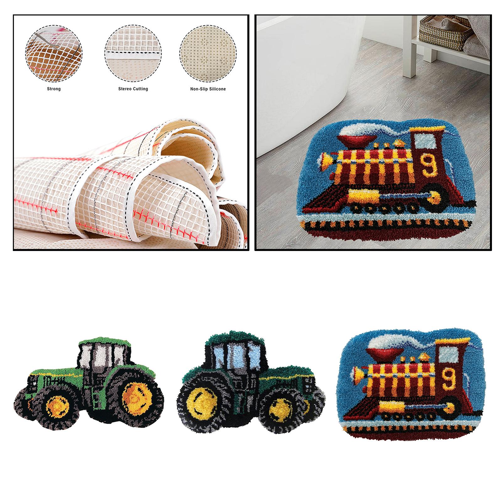 Latch Hook Embroidery Kits Cushion Blank Pillowcase DIY Craft Train