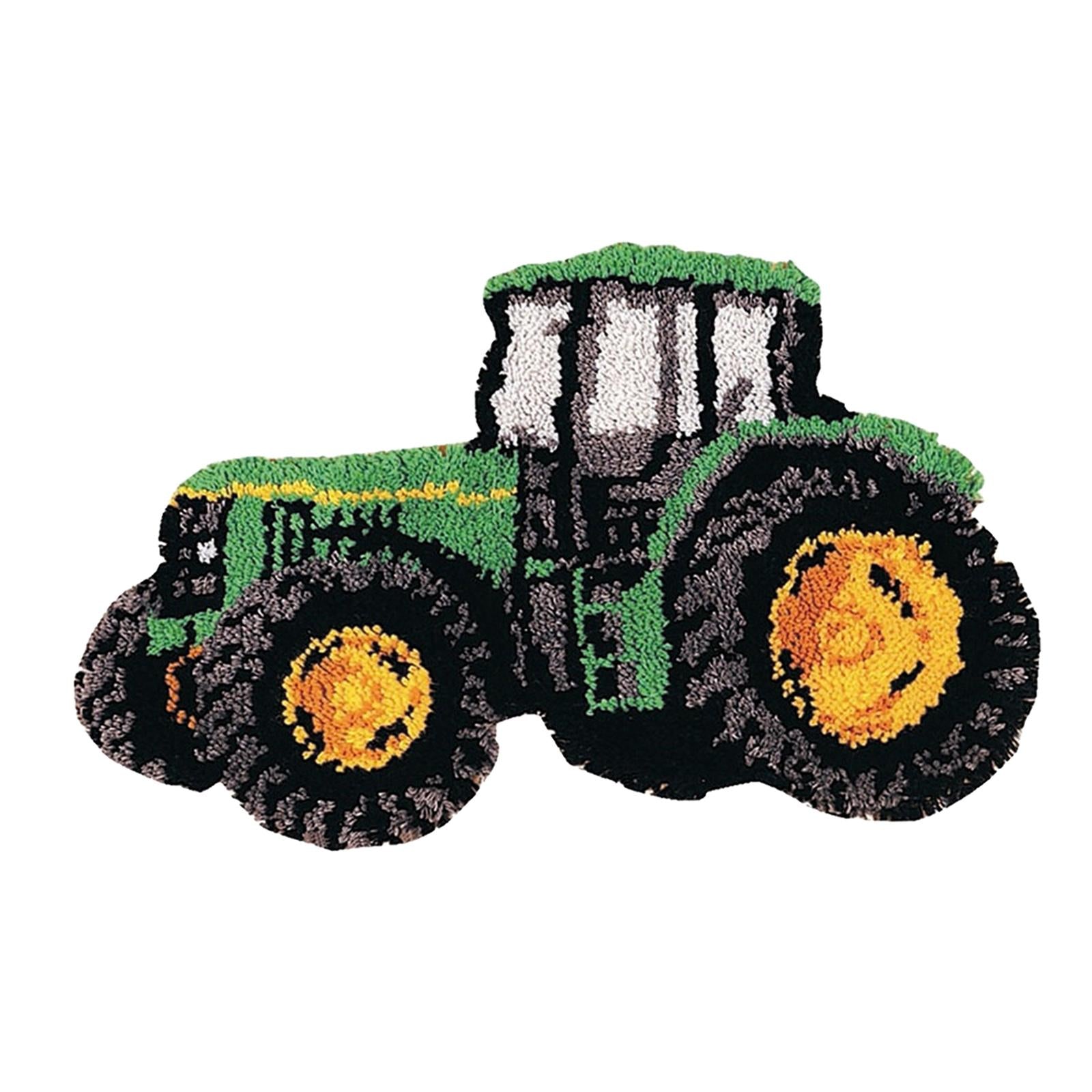 Latch Hook Embroidery Kits Cushion Blank Pillowcase DIY Craft Green car