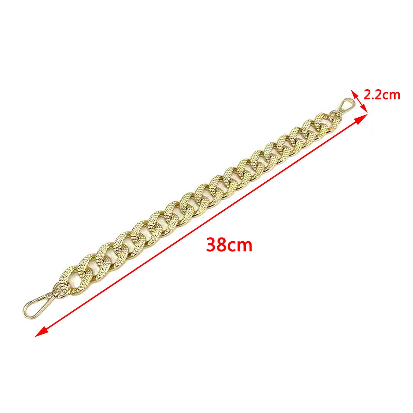 3x Metal Purse Chain Strap 38cm DIY Clutch Tote Bag Straps Extender Golden