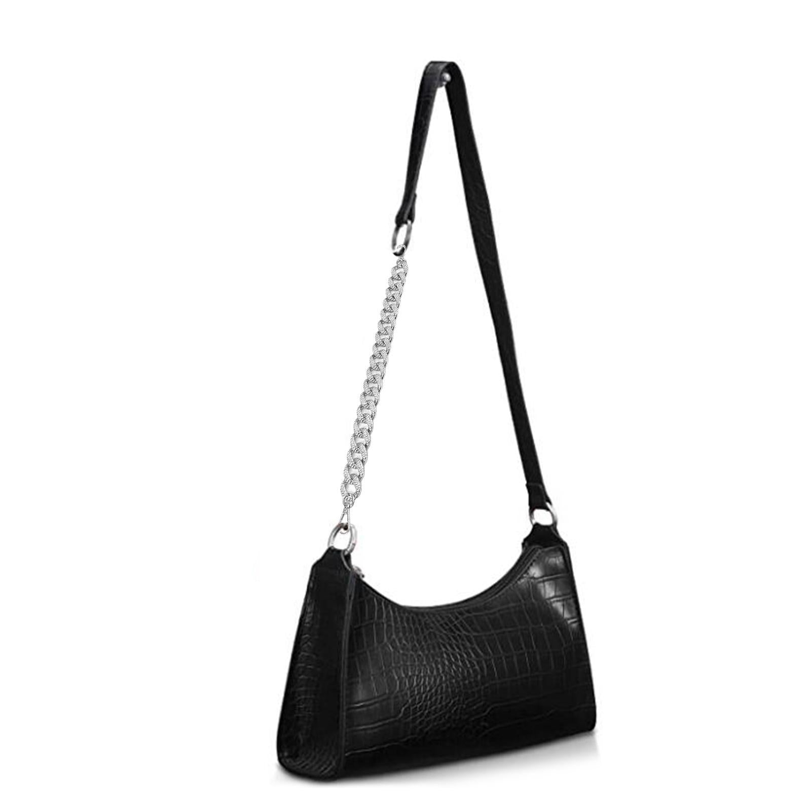 3x Metal Purse Chain Strap 38cm DIY Clutch Tote Bag Straps Extender Silver