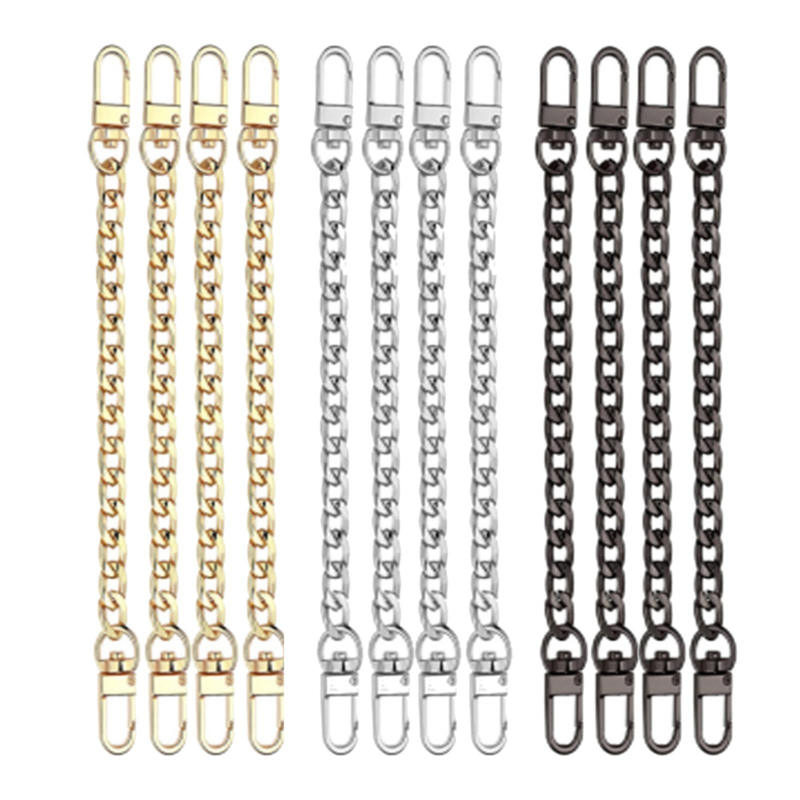 4Pieces Metal Flat Chain & Purse Strap Extender / Chain Strap Accessory Gold