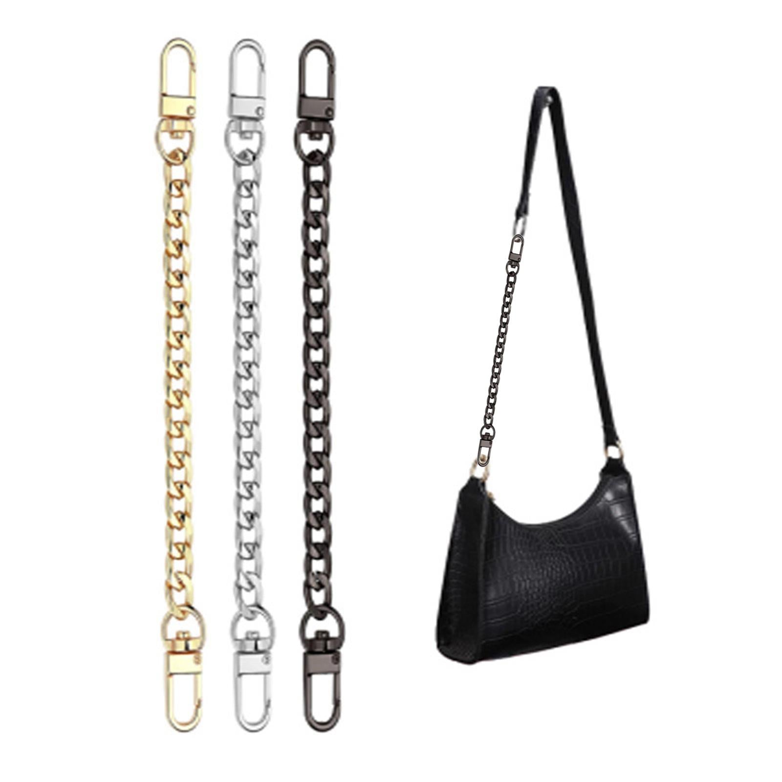 4Pieces Metal Flat Chain & Purse Strap Extender / Chain Strap Accessory Black