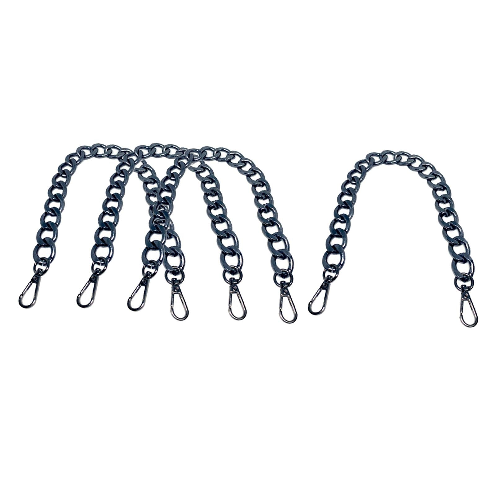 4Pieces Metal Flat Chain & Purse Strap Extender / Chain Strap Accessory Black