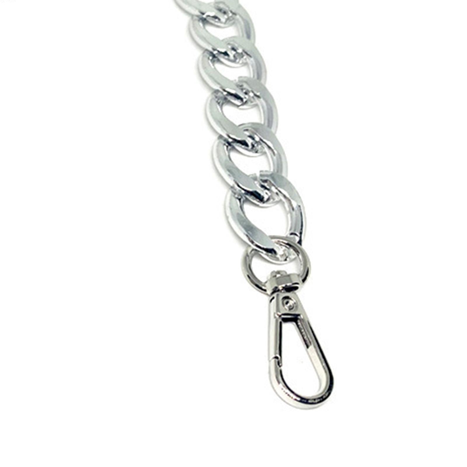 4Pieces Metal Flat Chain & Purse Strap Extender / Chain Strap Accessory Silver