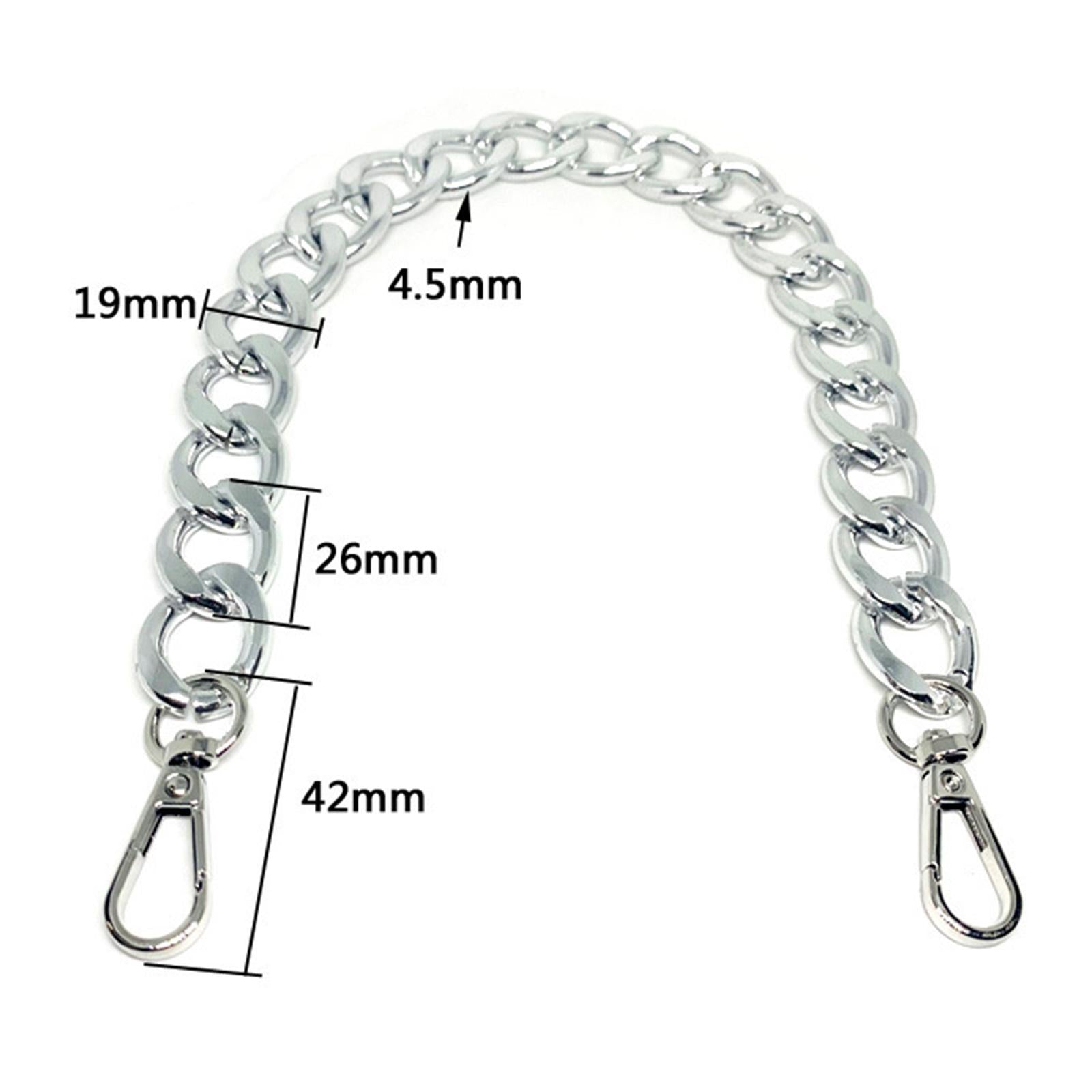 4Pieces Metal Flat Chain & Purse Strap Extender / Chain Strap Accessory Silver