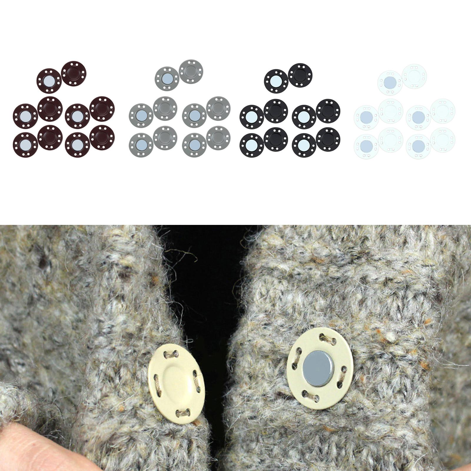 10Pairs Magnetic Button Clasps Snaps Sewing Closure for Bag Dress DIY Gray