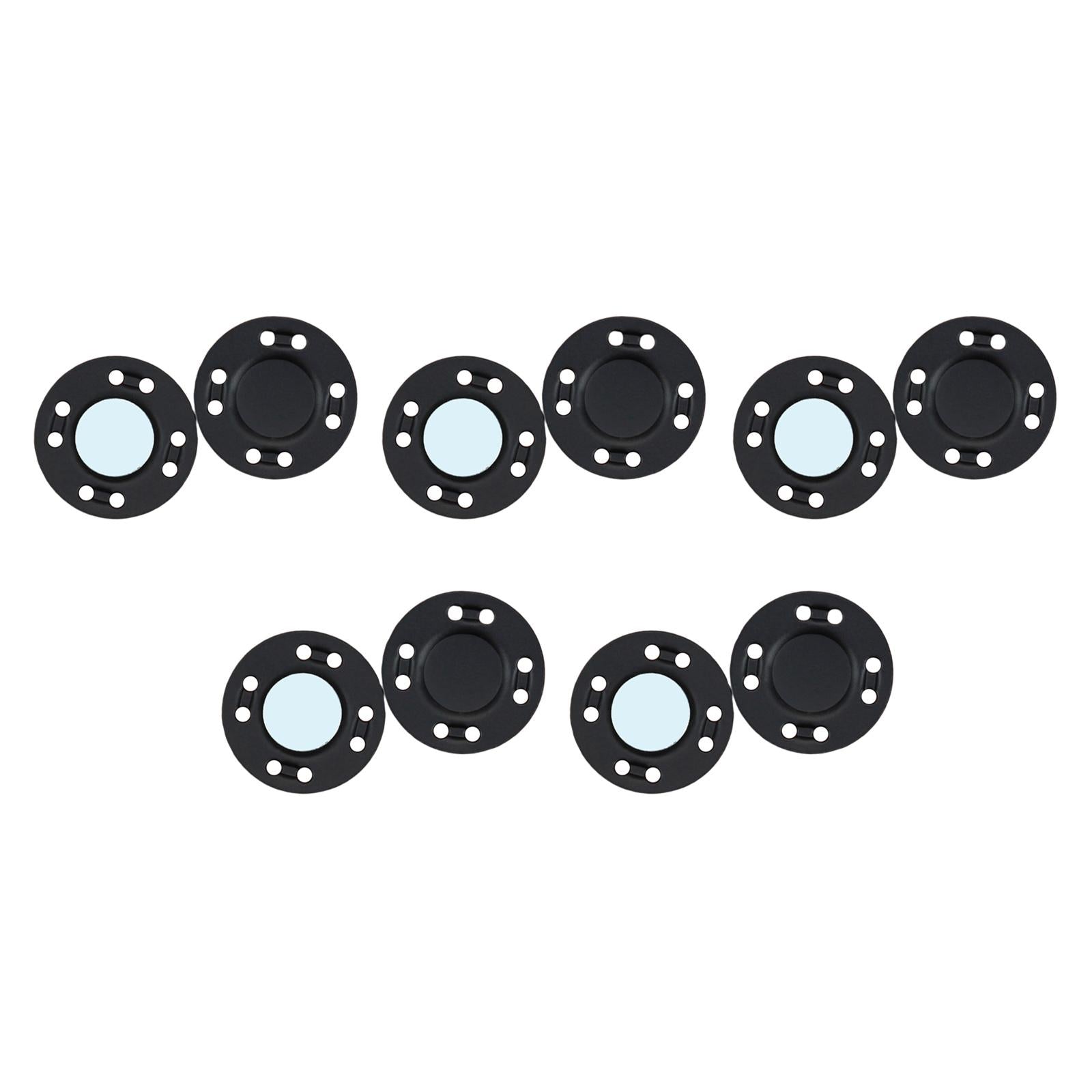 10Pairs Magnetic Button Clasps Snaps Sewing Closure for Bag Dress DIY Black