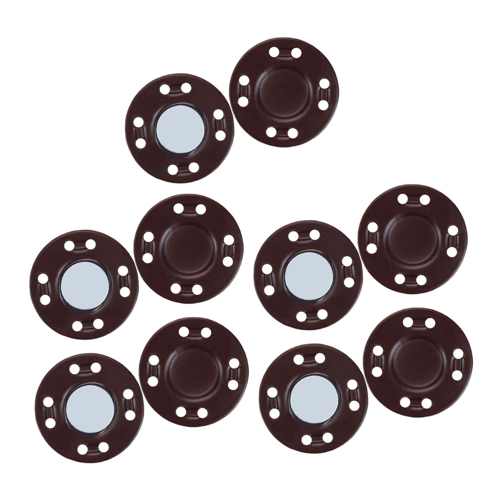 10Pairs Magnetic Button Clasps Snaps Sewing Closure for Bag Dress DIY Coffee