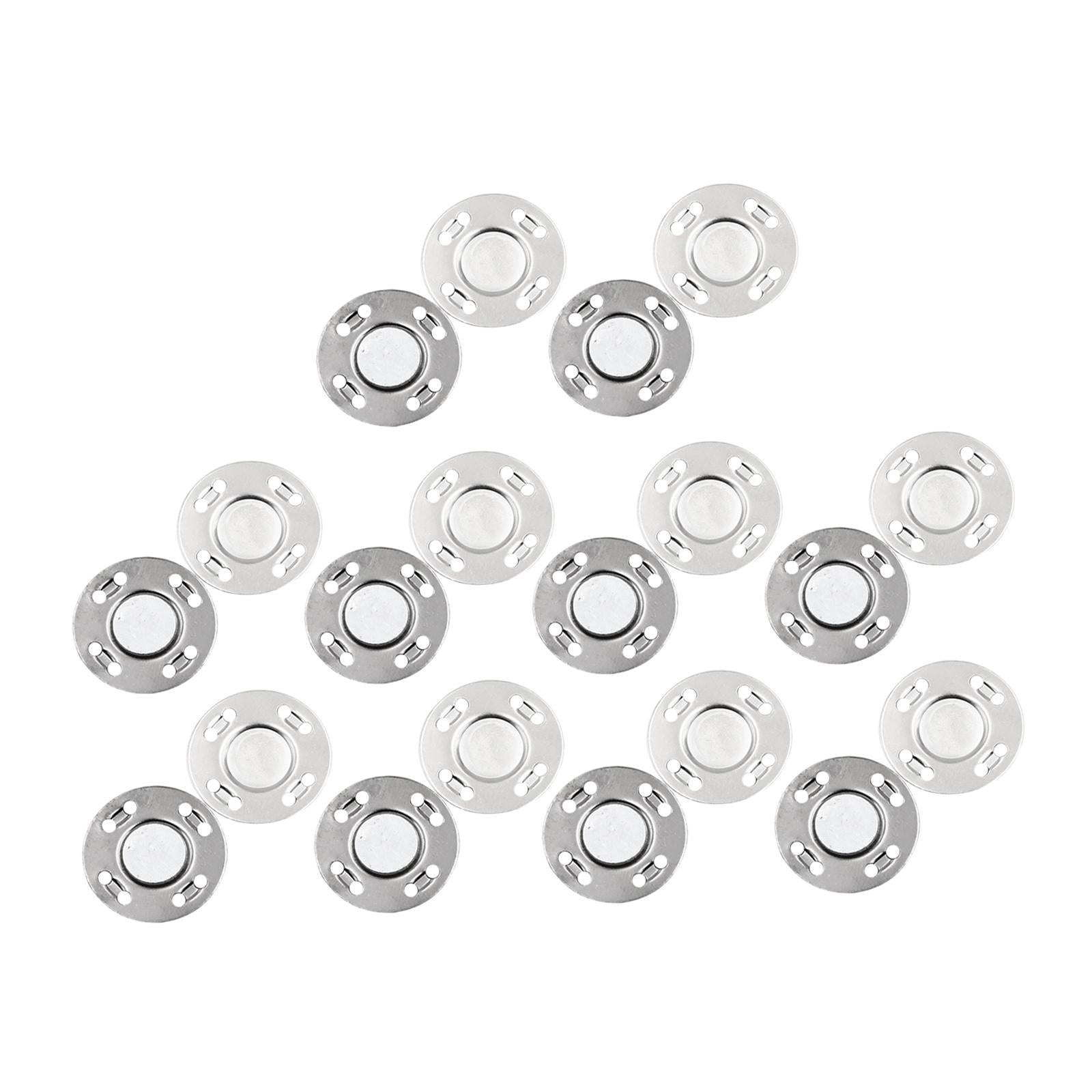 20Pairs Magnetic Button Clasps Snaps Sewing Coats Closure DIY Craft Silver