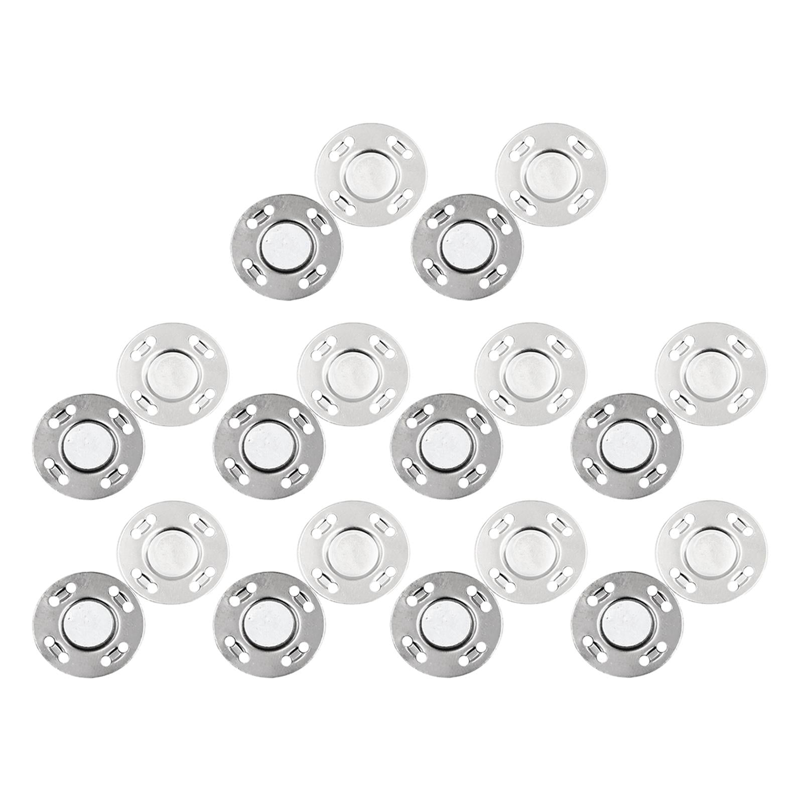 20Pairs Magnetic Button Clasps Snaps Sewing Coats Closure DIY Craft Silver