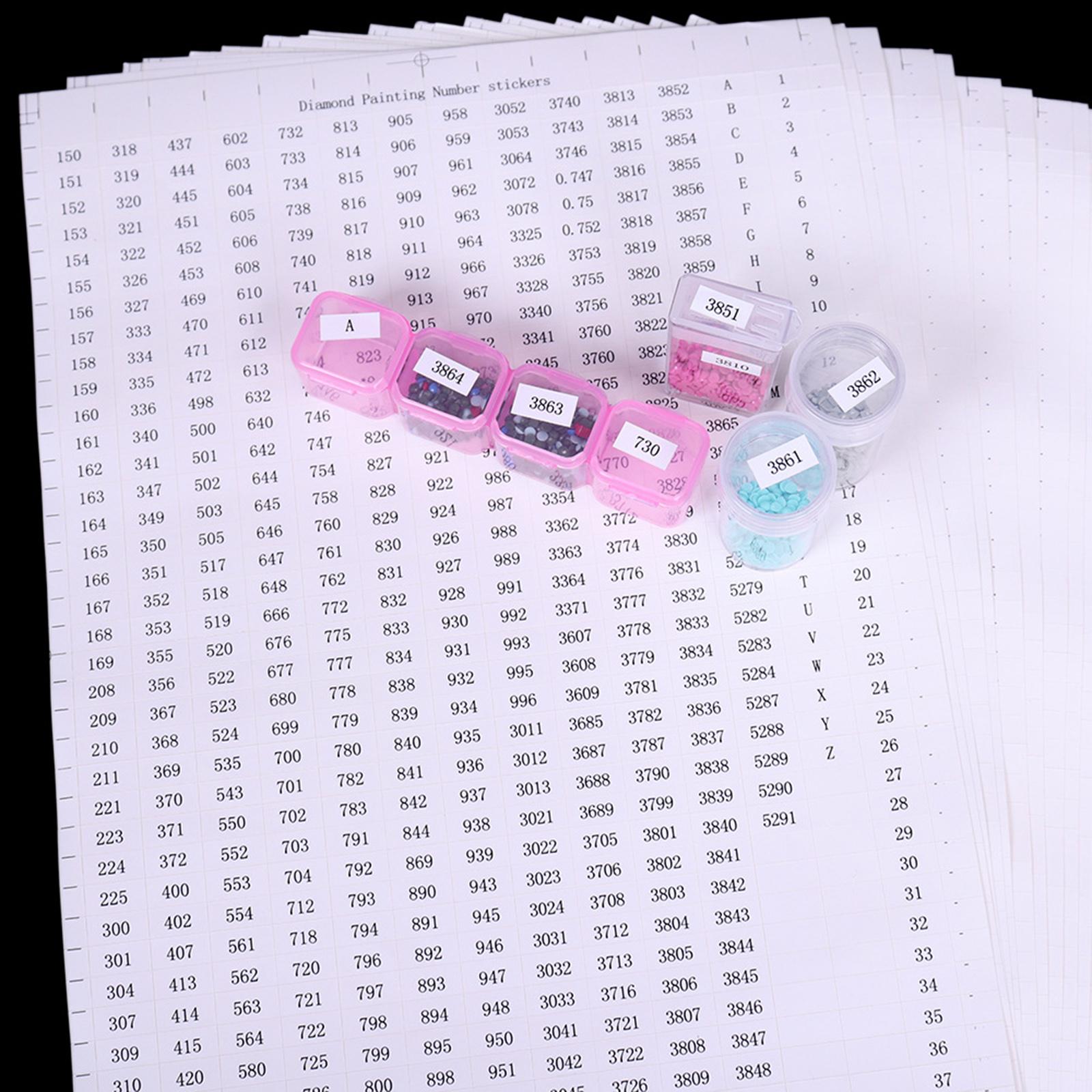 DMC Floss Number Stickers Color Classification Labels Letters Stitch Tool