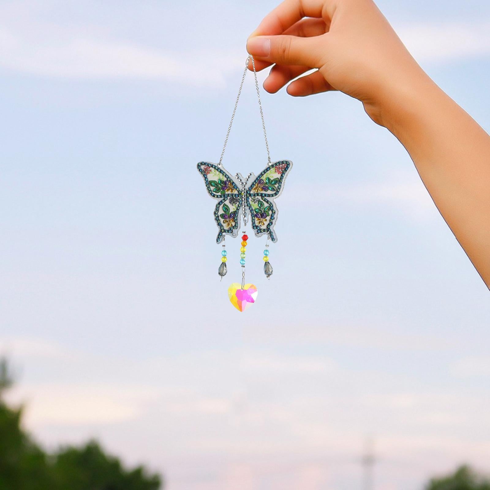 5D Diamond Wind Chimes Making Kit for Adults Kid Embroidery Hanging Room DIY 8.5x8cm