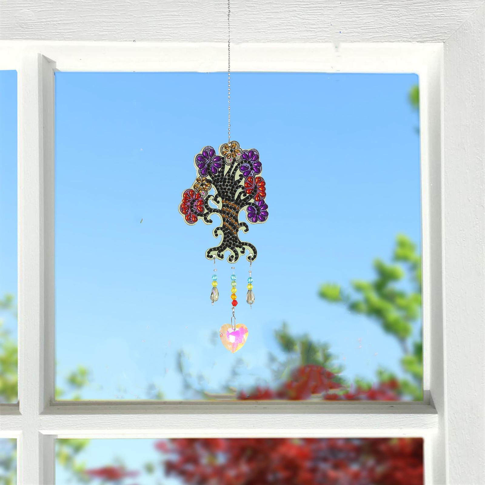 5D Diamond Wind Chimes Making Kit for Adults Kid Embroidery Hanging Room DIY 11x8cm