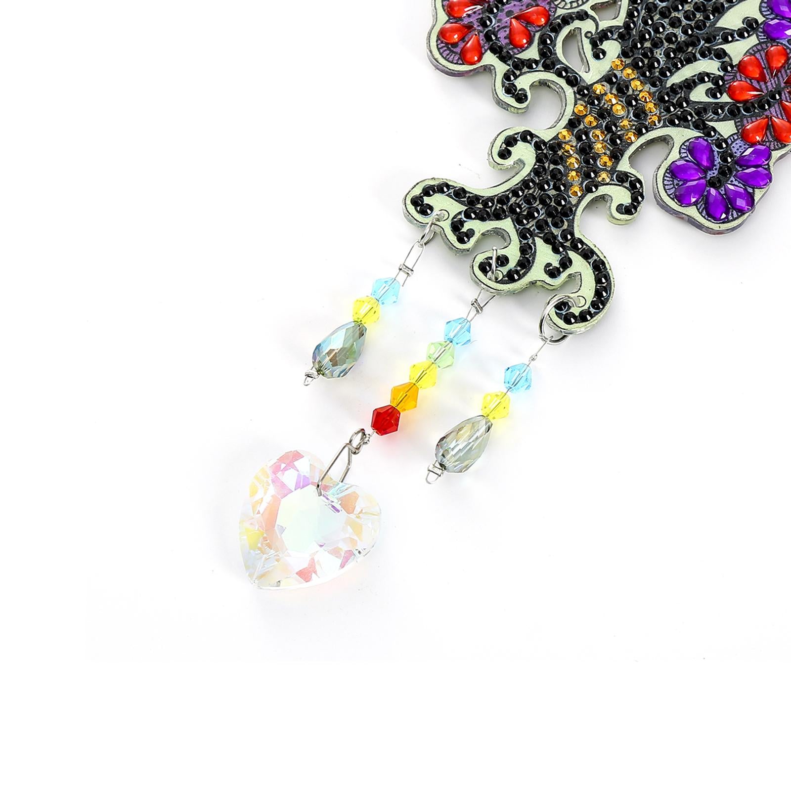5D Diamond Wind Chimes Making Kit for Adults Kid Embroidery Hanging Room DIY 11x8cm