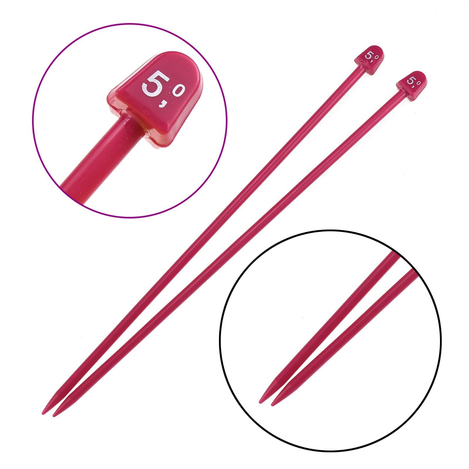 20x Knitting Needles Set Single Pointed Weaving Tool Soft Grip for DIY Socks