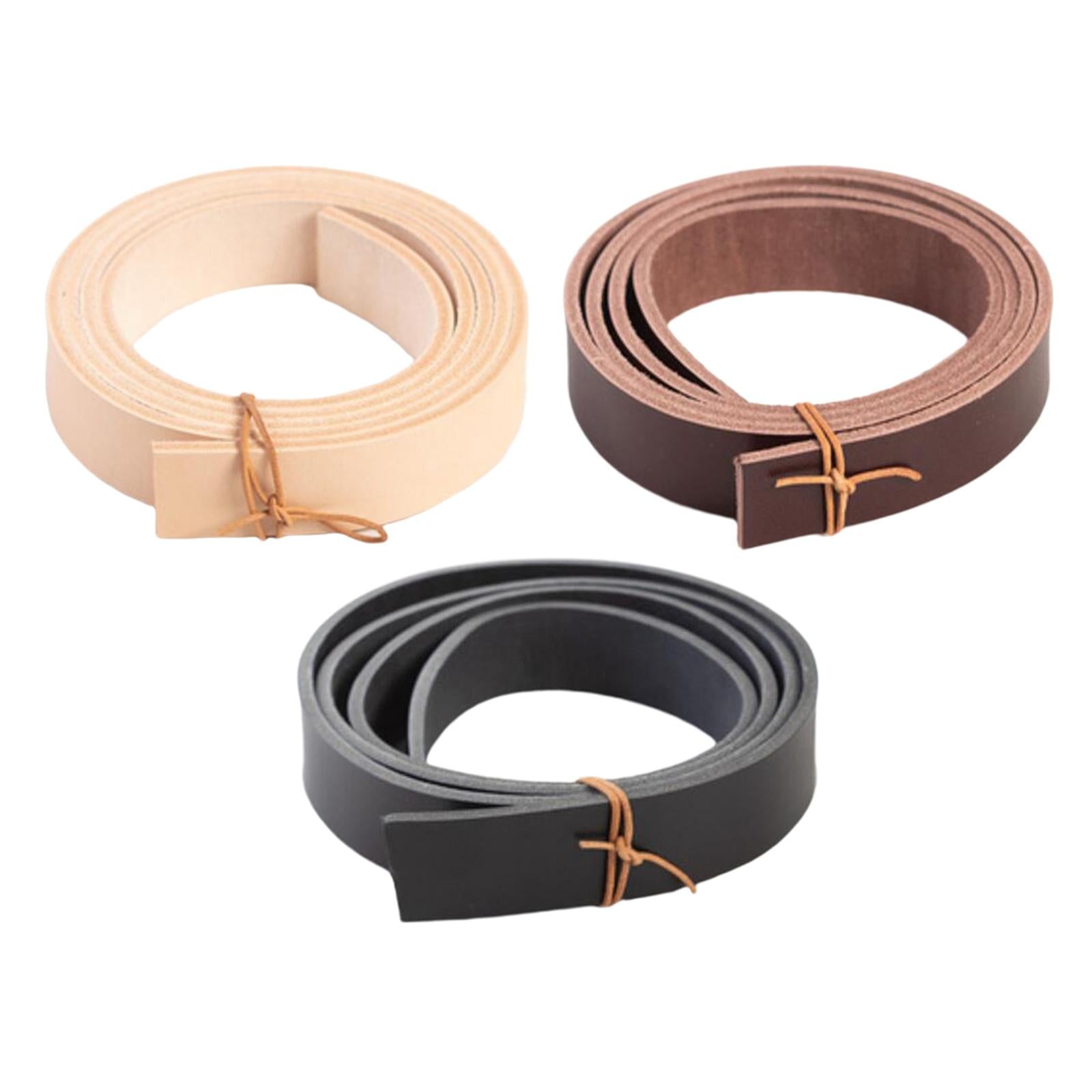 PU Leather Strips Pets Collars 2x80cm Straps Crafting Sewing Keychain Belt Black