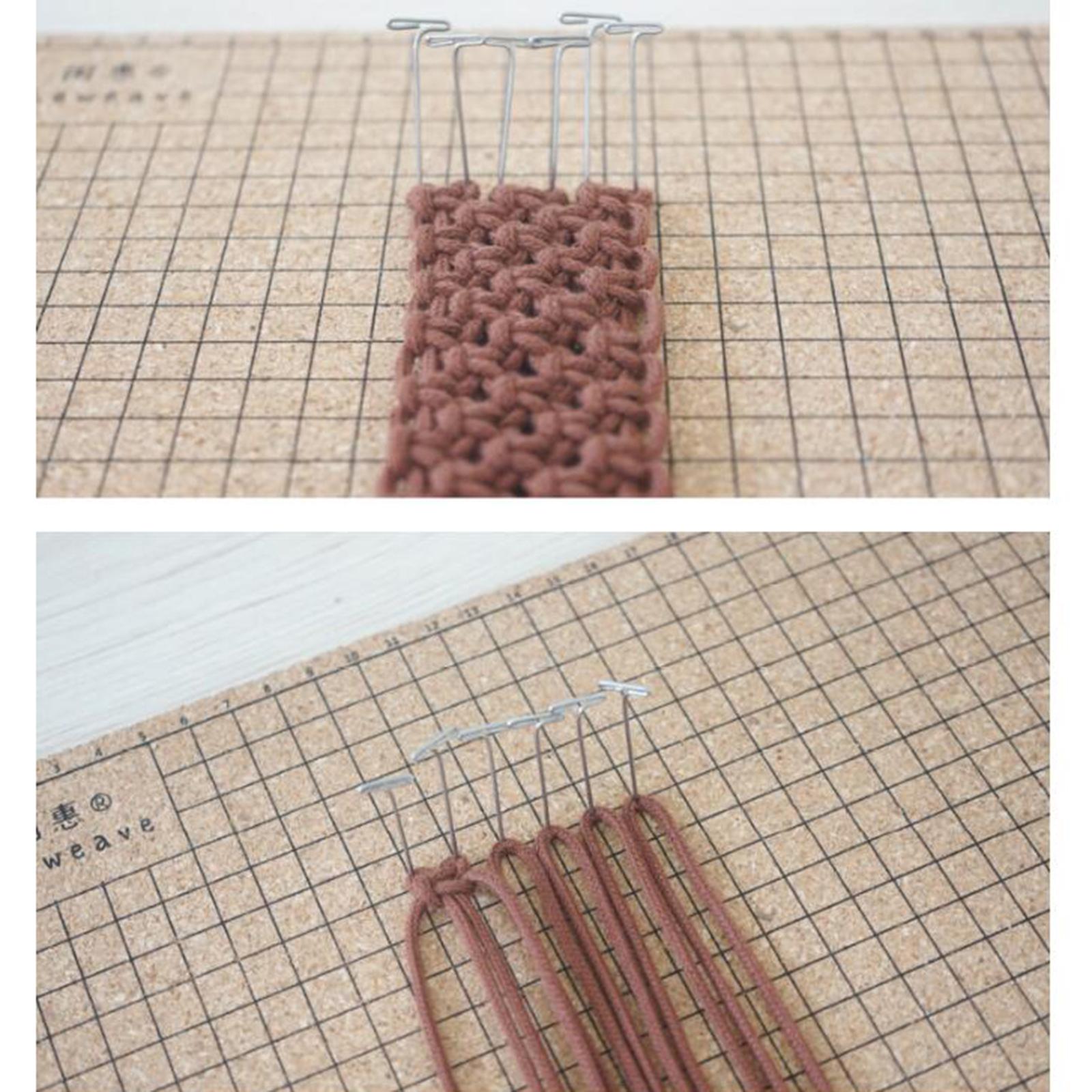 Macrame Board Mat with Grids 20x20cm Handcrafted Braiding Knotting Project