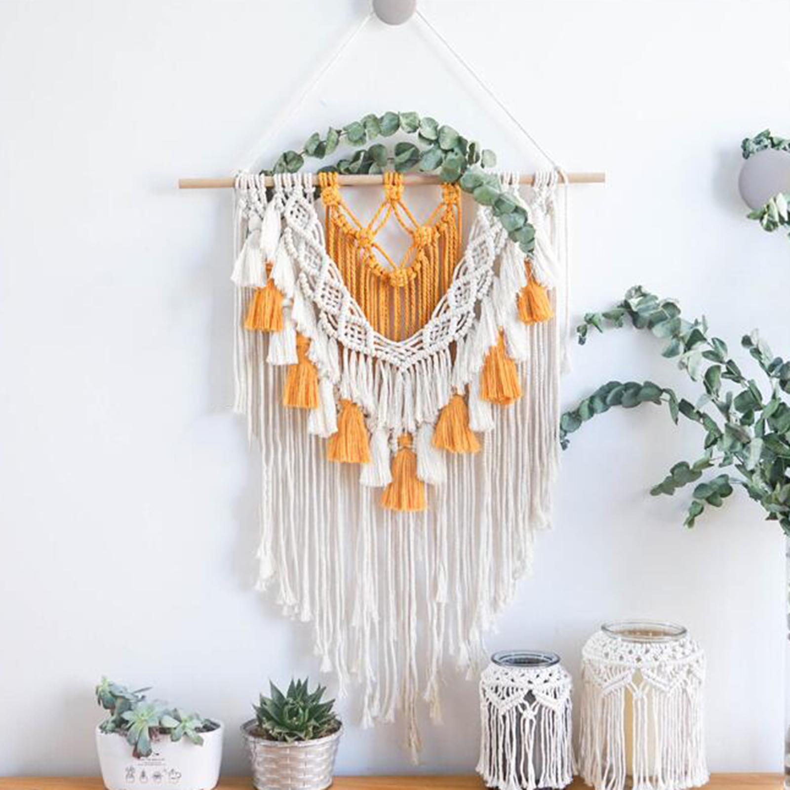 Macrame Board Mat with Grids 20x20cm Handcrafted Braiding Knotting Project