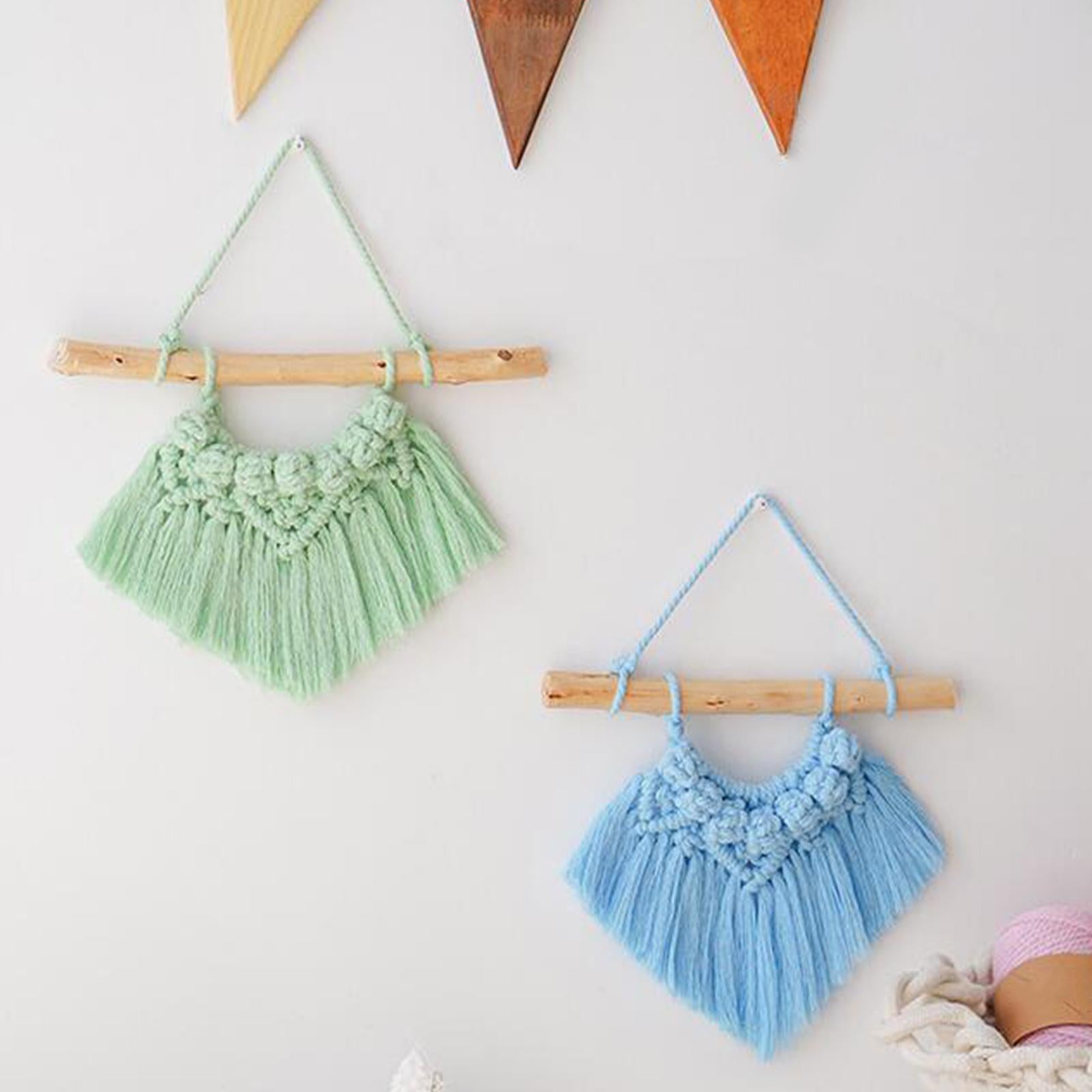 Macrame Board Mat with Grids 20x20cm Handcrafted Braiding Knotting Project