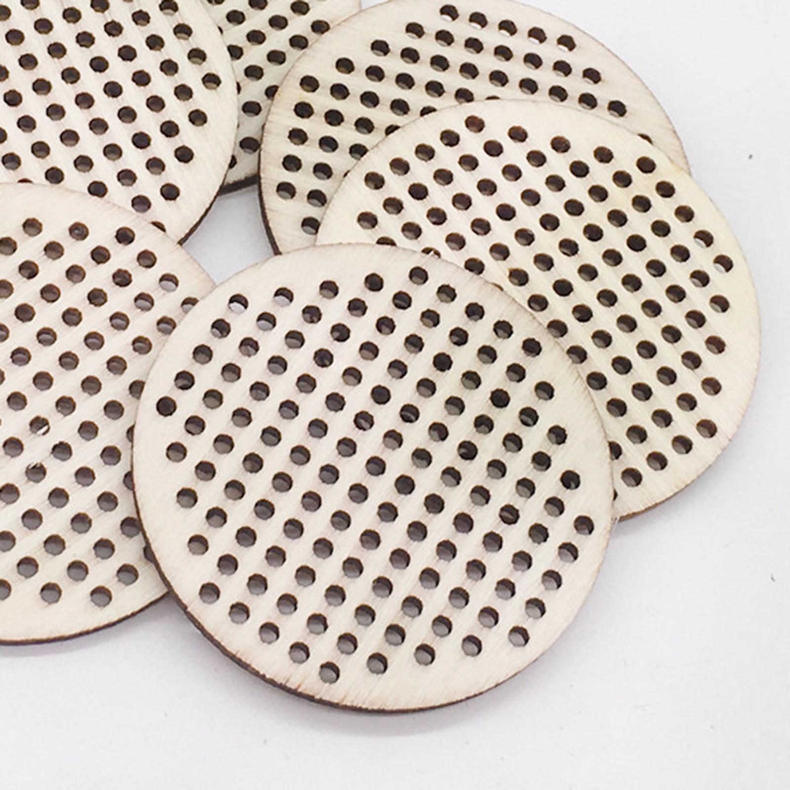 30x Cross Stitch Pendant Blank Wooden for Counted Embroidery 5CM Oval