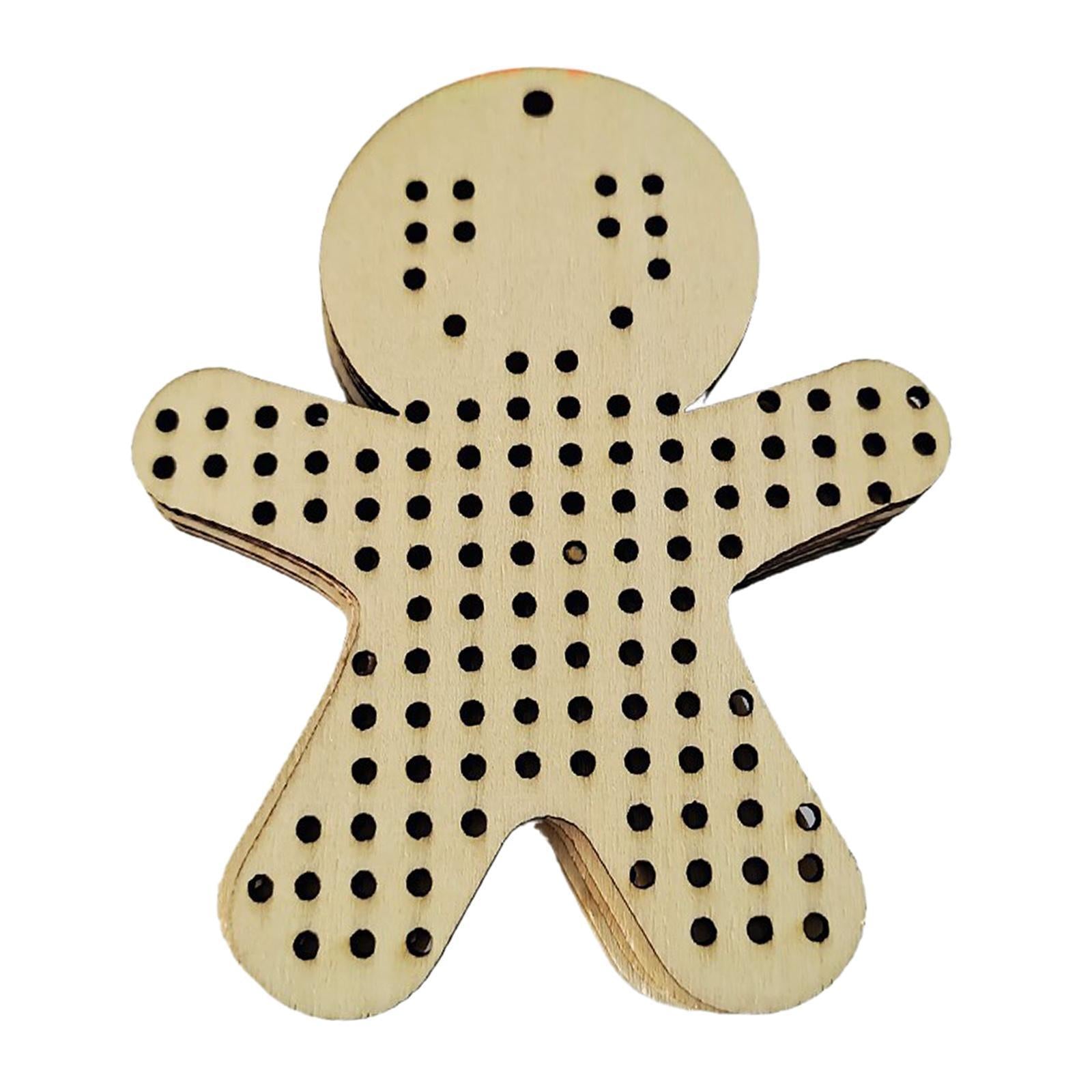 12Pcs Cross Stitch Pendant Blank Wood Shapes for Handmade Embroidery Style 2